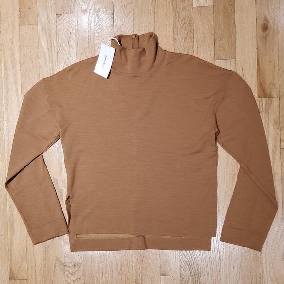 NWT FRAME Mustard Turtleneck Long Sleeve Women's Top - Picture 1 of 11
